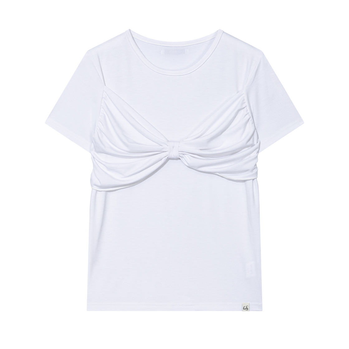 어글리쉐도우 리본 티셔츠 화이트