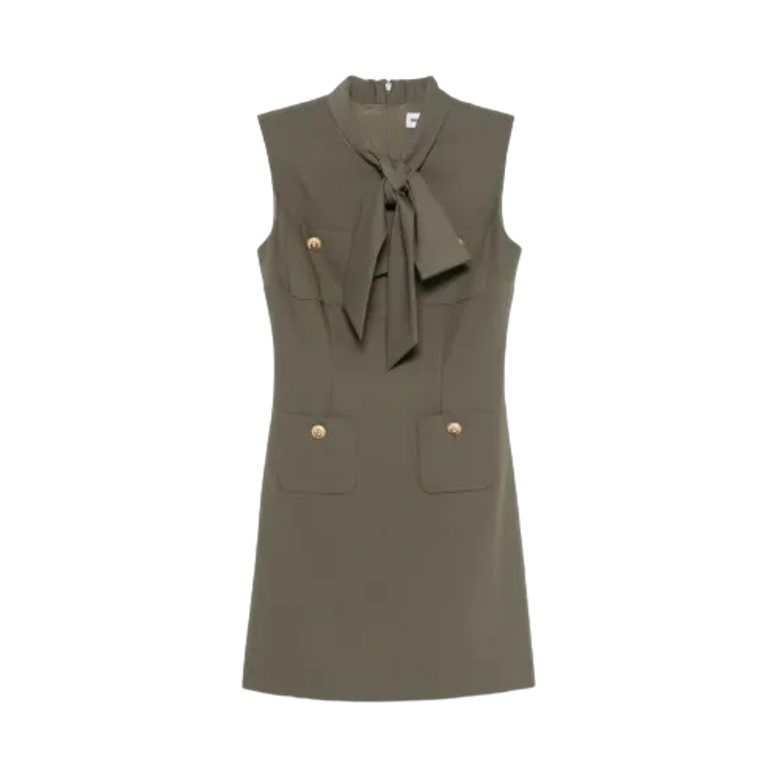 (W) 셀프 포트레이트 카키 트윌 미니 드레스 그린((W) Self Portrait Khaki Twill Mini Dress Green) - 1