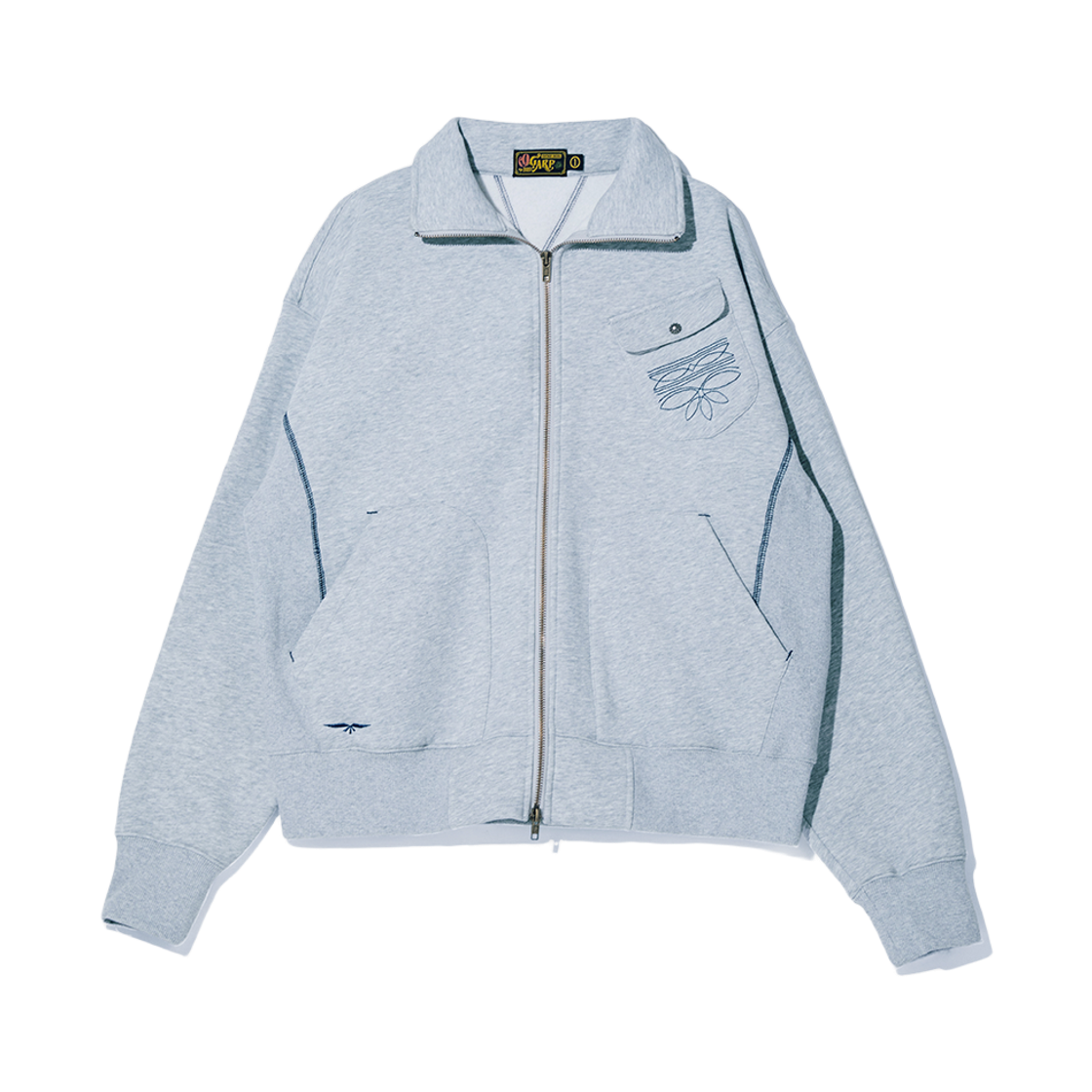 오가프 하이넥 집업 스웻 셔츠 멜란지그레이(Ogarp High Neck Zip-up Sweat Shirt Melangegray)