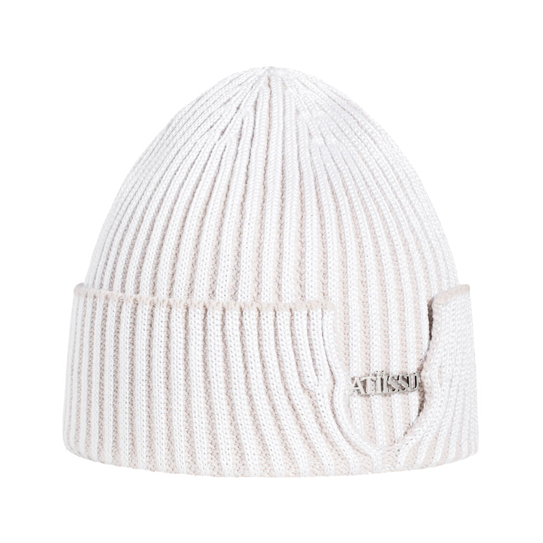 어티슈 슬릿 비니 화이트(Atiissu Slit Beanie White)