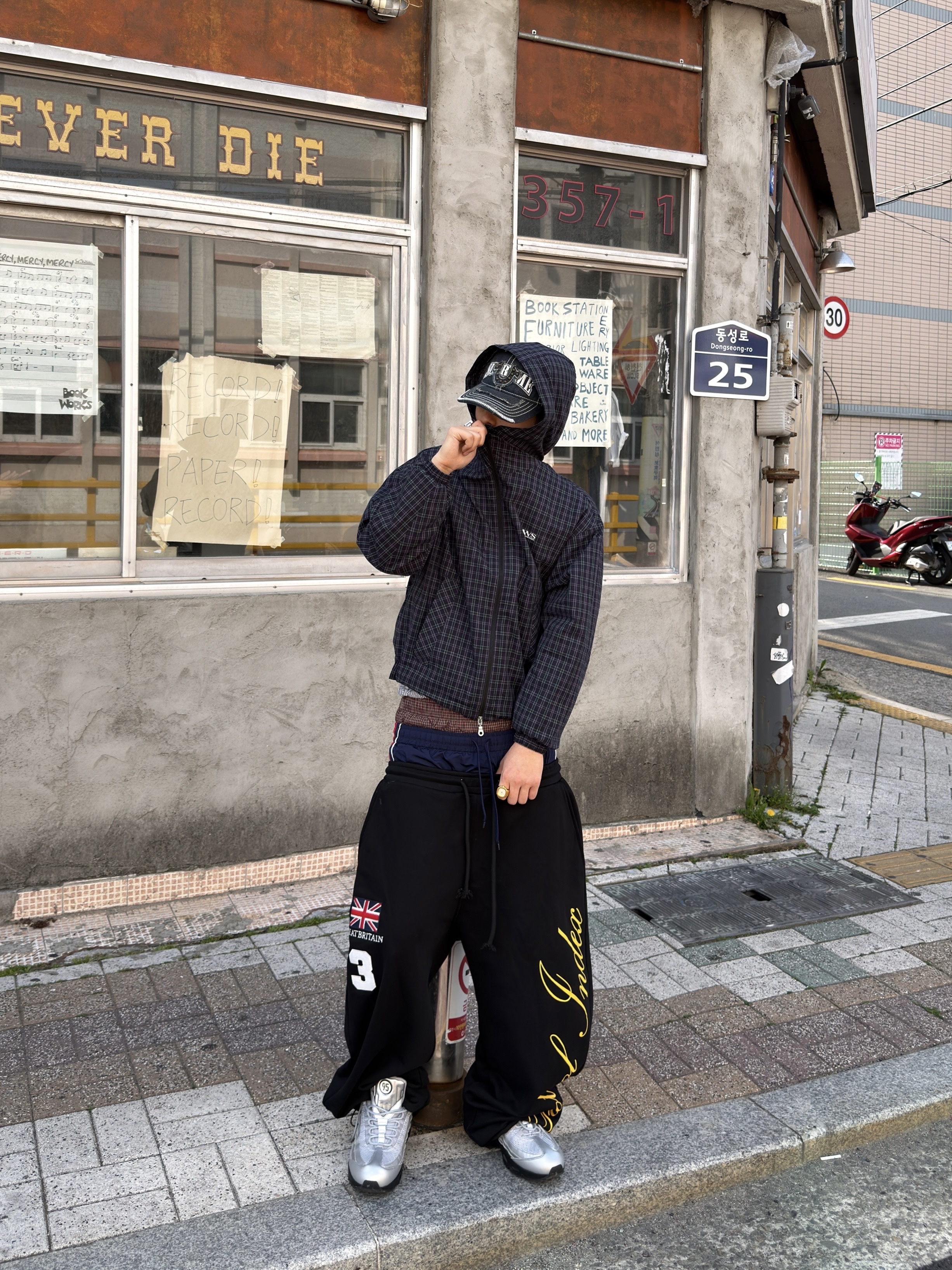 Protocol Index 3 Layered Sweatpants Black, Supreme x True Religion Mesh Back 6-Panel Dirty Indigo - 25FW 착용 스타일 - 3