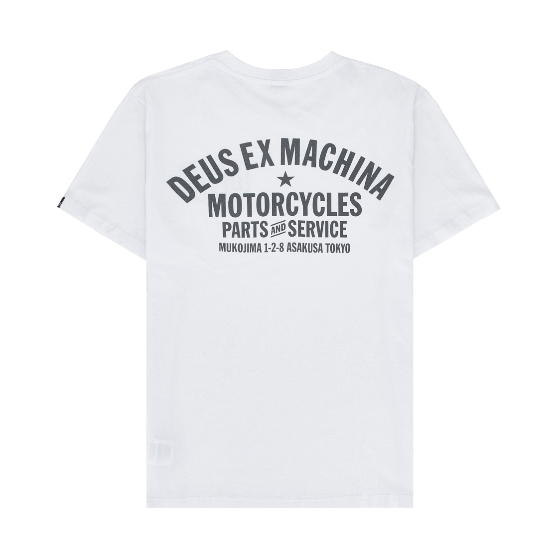 데우스 엑스 마키나 도쿄 아사쿠사 어드레스 티셔츠 화이트(Deus Ex Machina Tokyo Asakusa Address T-Shirt White)
