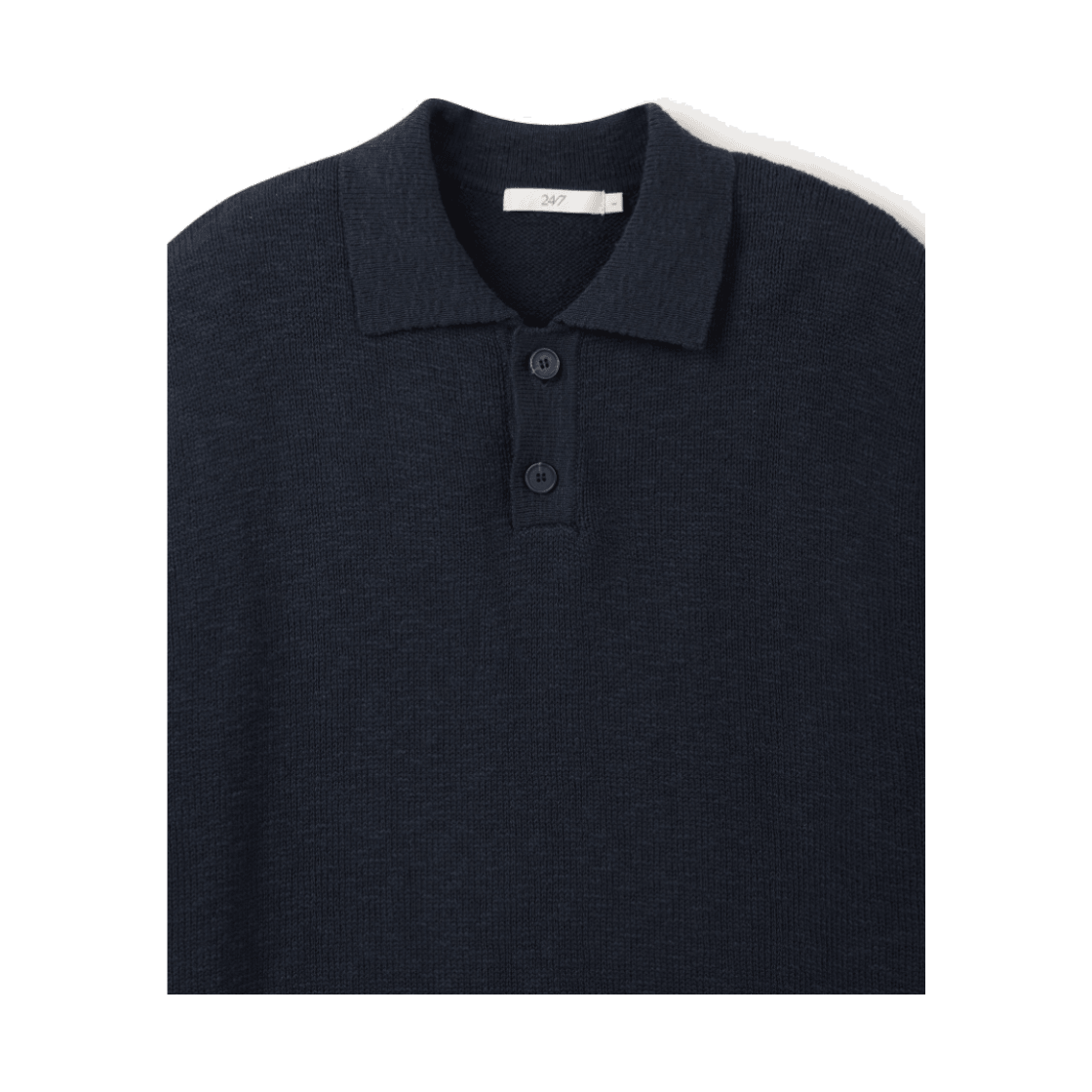 24/7 시리즈 크로셰 코튼 칼라넥 니트 탑 네이비(24/7 series Crochet Cotton Collar Knit Navy) - 3