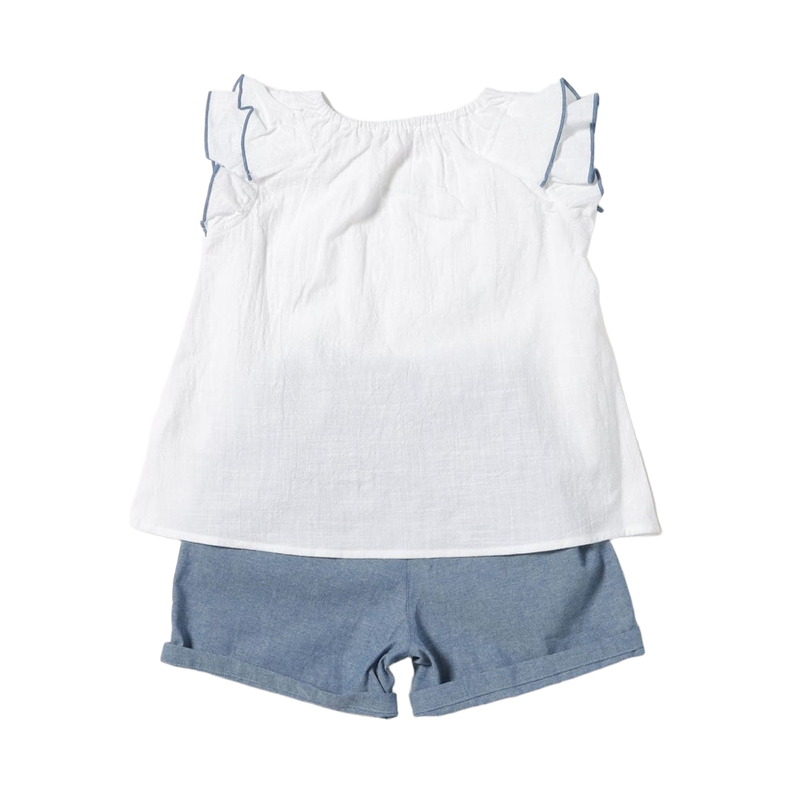 (키즈) 빔즈 미니 자수 프릴 풀오버 세트 오프 화이트((Kids) Beams Mini Embroidered Frill Pullover Set Off White) - 2