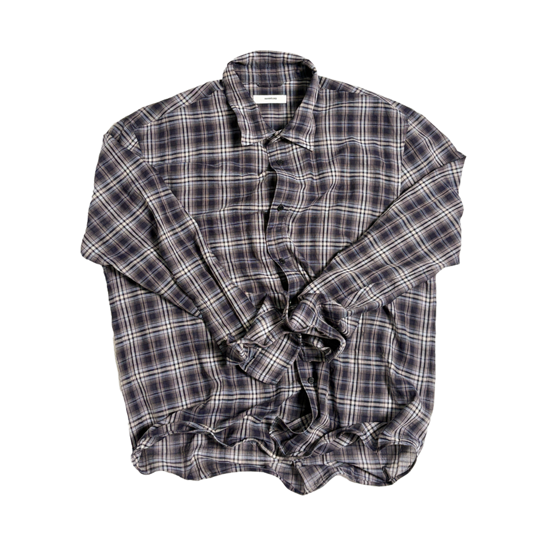 논노드 와이어 시어 셔츠 네이비(Nonnod Wire Sheer Shirt Navy)