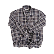 Nonnod Wire Sheer Shirt Navy