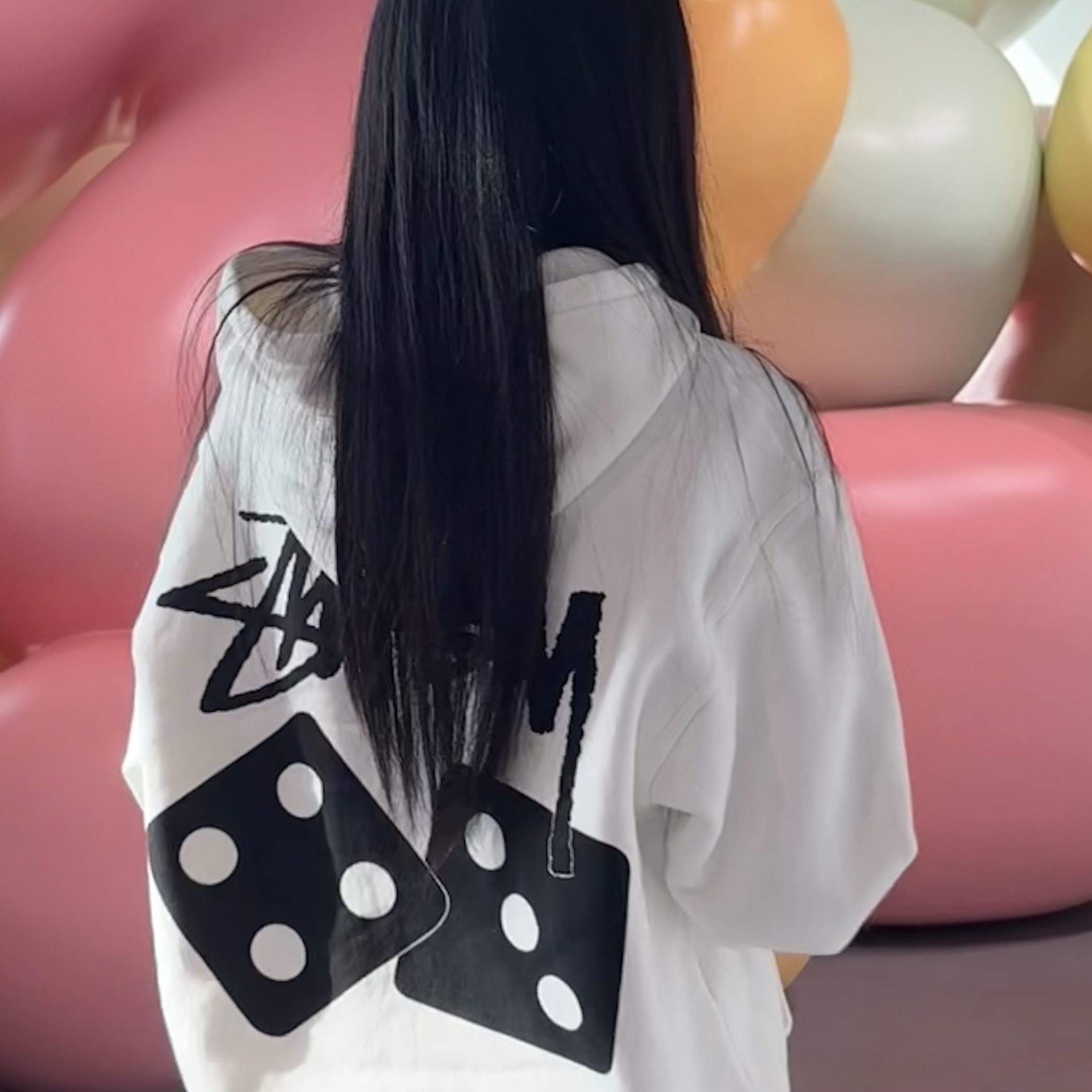 Stussy Pigment Dyed Dice Zip Hoodie Natural 착용 스타일