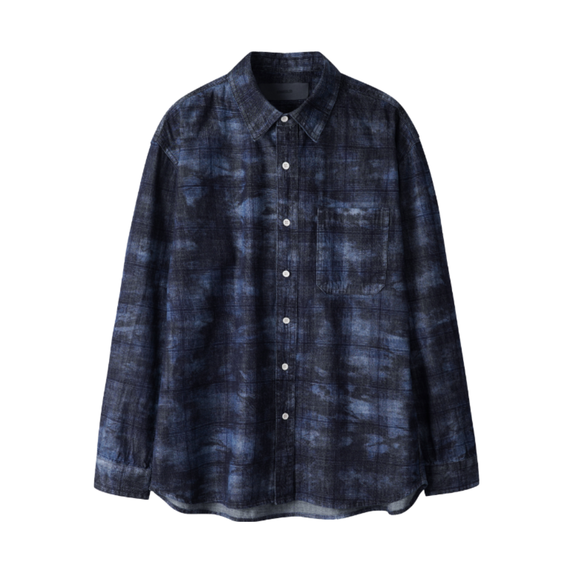 코너블레스 워시드 그리드 롱 슬리브 셔츠 네이비(Cornerbless Washed Grid Long Sleeve Shirts Navy)