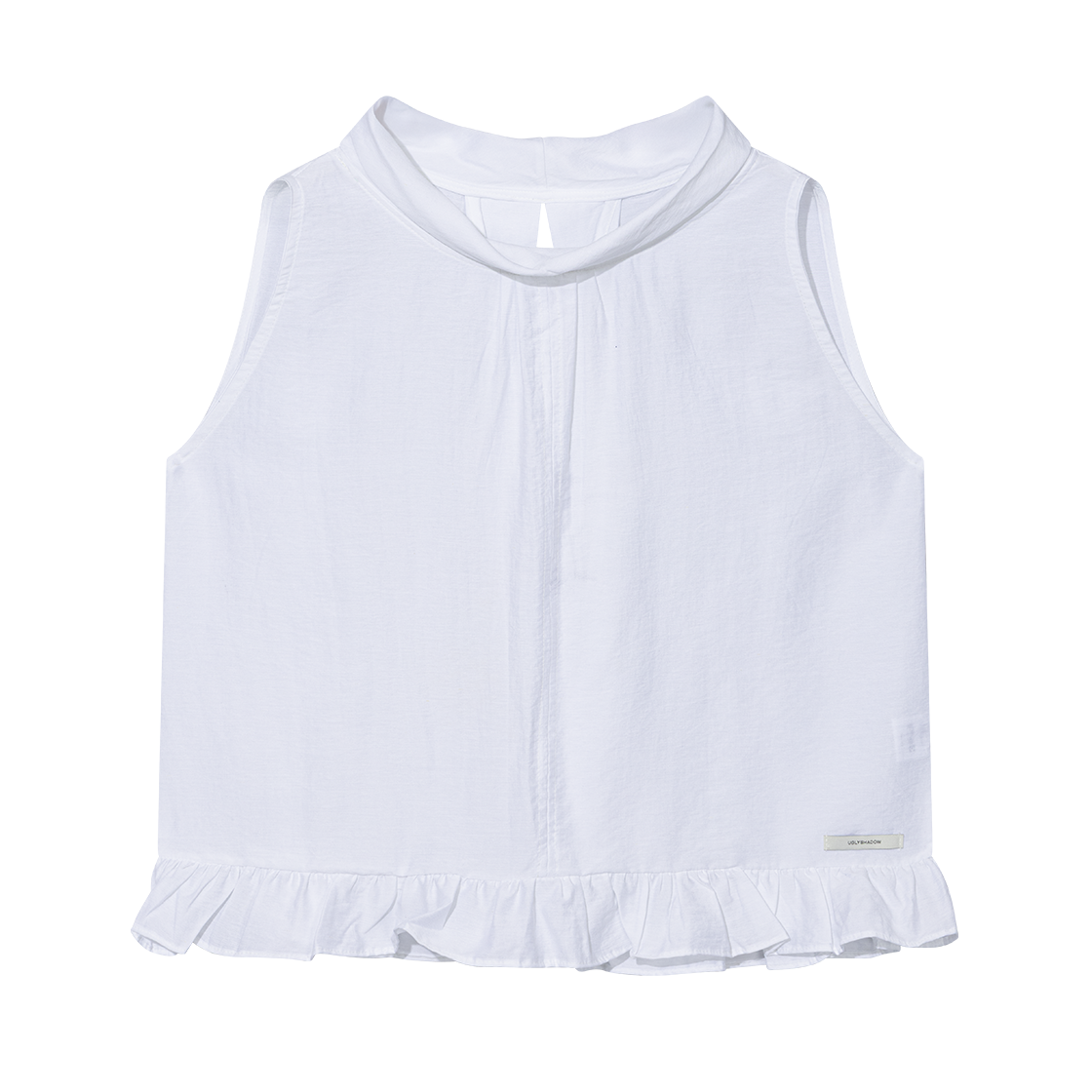 어글리쉐도우 하이넥 프릴 슬리브리스 아이보리