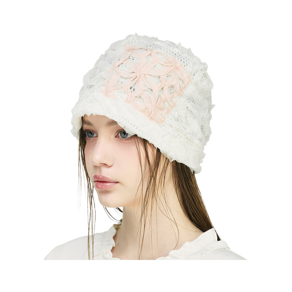 더그레이티스트 로즈 비니 화이트(The Greatest Rose Beanie White) - 2