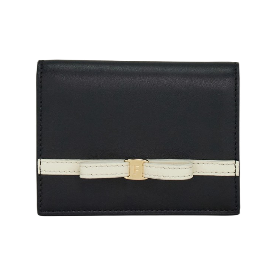 페라가모 미니 보우 월렛 블랙 마스카포네(Ferragamo Mini Bow Wallet Black Mascarpone) - 1