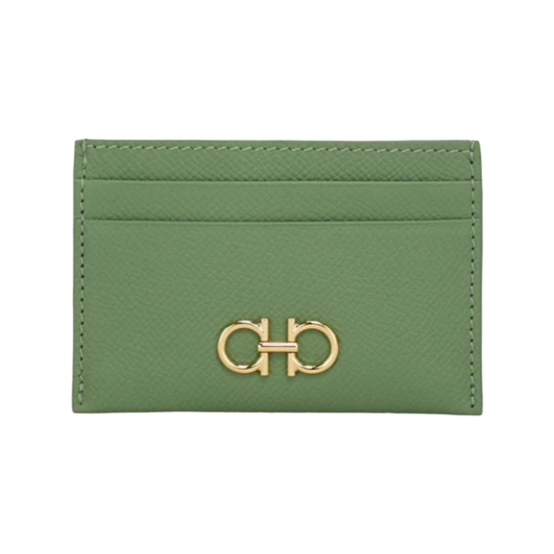 페라가모 간치니 크레딧 카드 홀더 씨그라스 그린(Ferragamo Gancini Credit Card Holder Seagrass Green) - 1