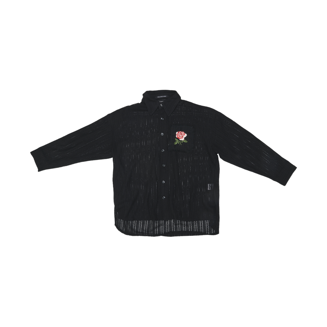 더그레이티스트 로즈 패치 크로셰셔츠 블랙(The Greatest Rose Patch Crochet Shirt Black) - 1