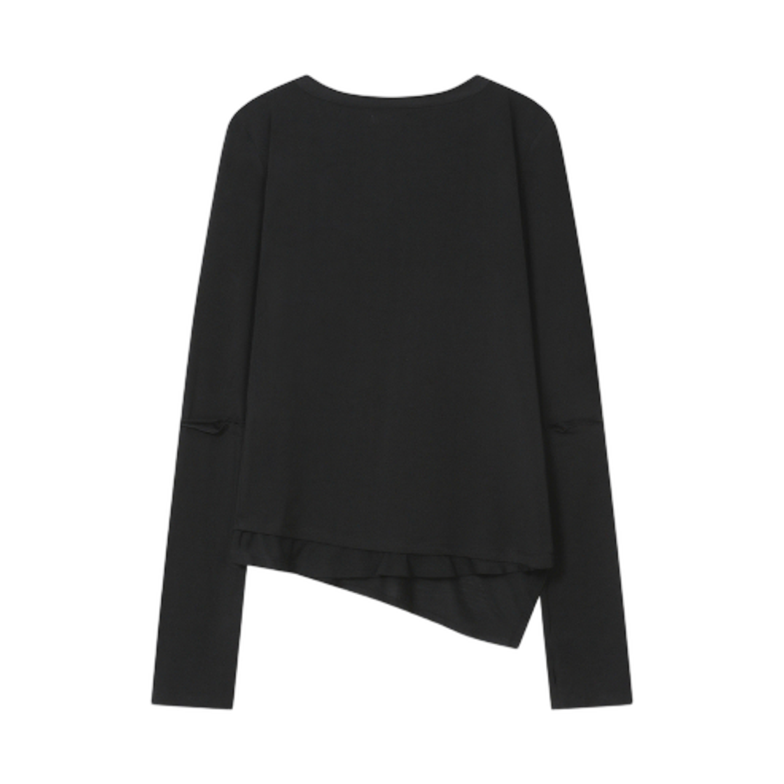 (W) 미세키서울 슬래쉬 버튼 레이어드 롱슬리브 블랙((W) Miseki Seoul Slash Button Layered Long Sleeve Black) - 2