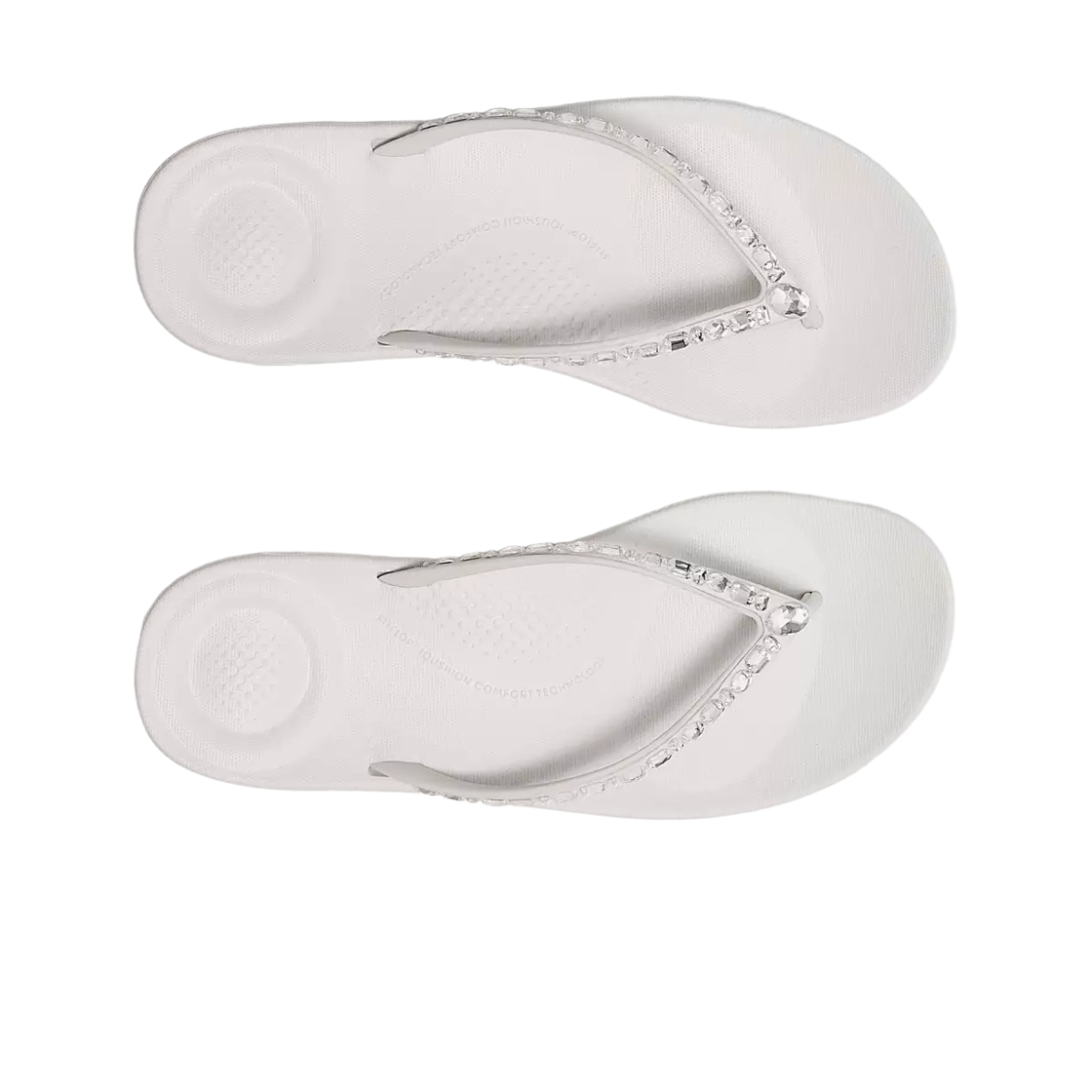 (W) 핏플랍 아이쿠션 멀티 크리스탈 얼고노믹 플립플랍 어반 화이트((W) FITFLOP Iqushion Multi Crystal Ergonomic Flip Flops Urban White) - 2