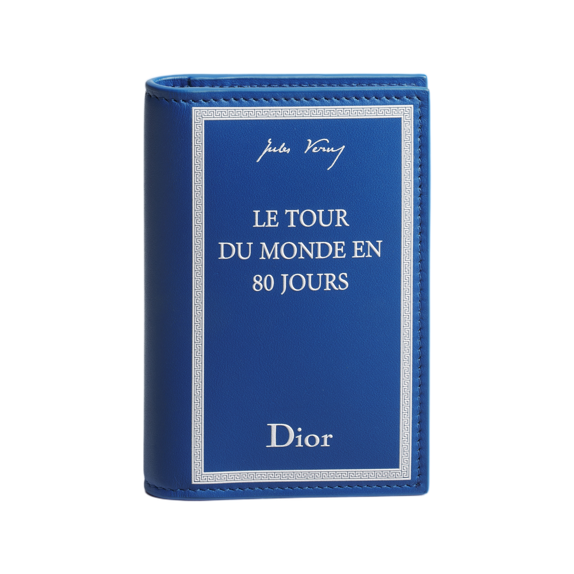 2BTCH207GUI-H052 Dior Bi Fold Card Holder Dior Book Tote Embossed Calfskin Blue White