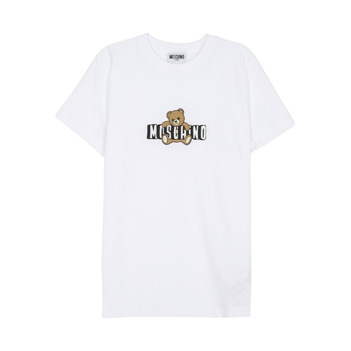 (키즈) 모스키노 테디 베어 코튼 저지 티셔츠 화이트((Kids) Moschino Teddy Bear Cotton Jersey T-Shirt White)