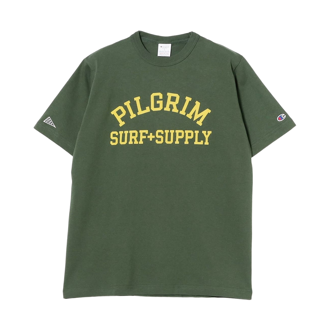 - Pilgrim Surf+Supply x Champion Crack Print T-Shirt Green
