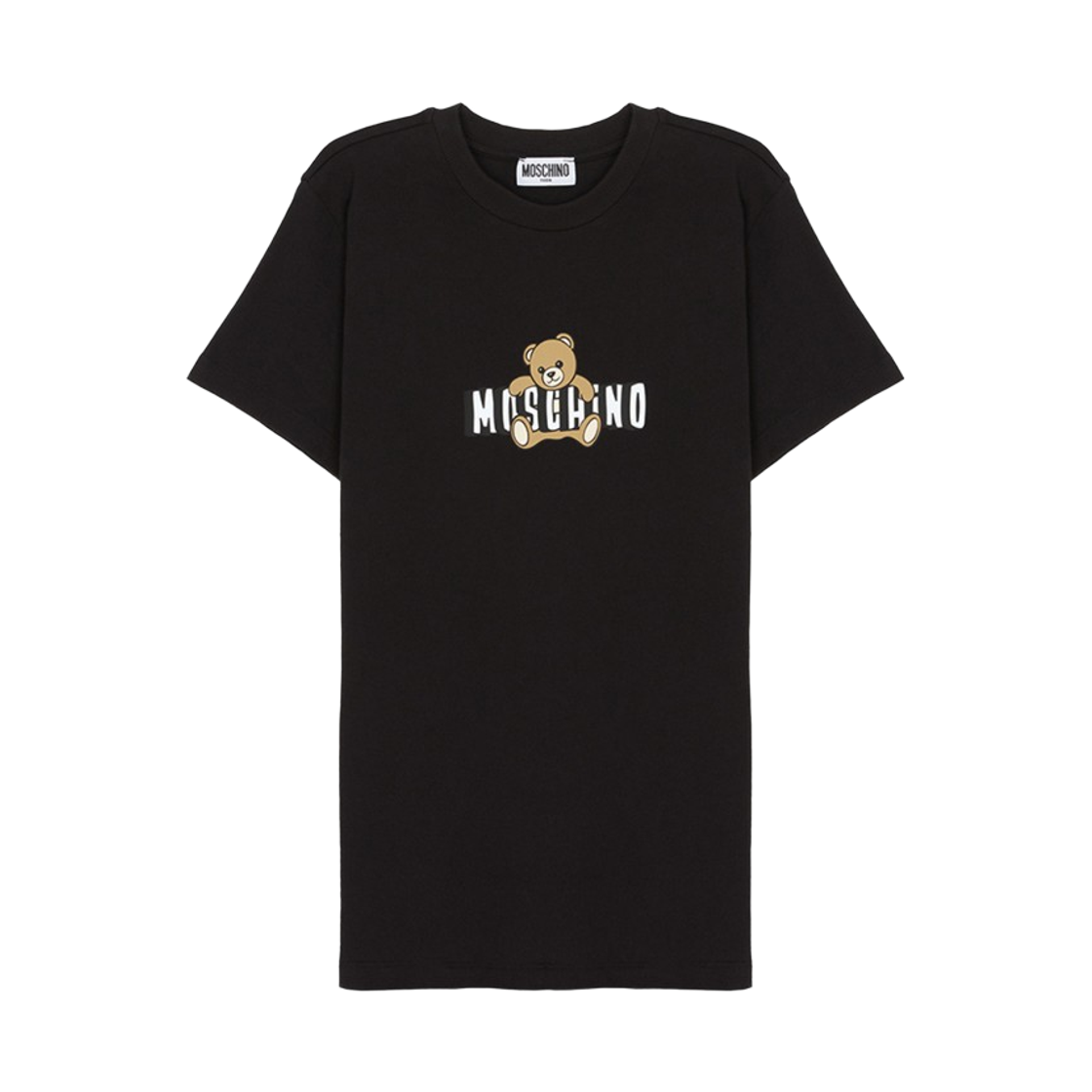(키즈) 모스키노 테디 베어 코튼 저지 티셔츠 블랙((Kids) Moschino Teddy Bear Cotton Jersey T-Shirt Black)