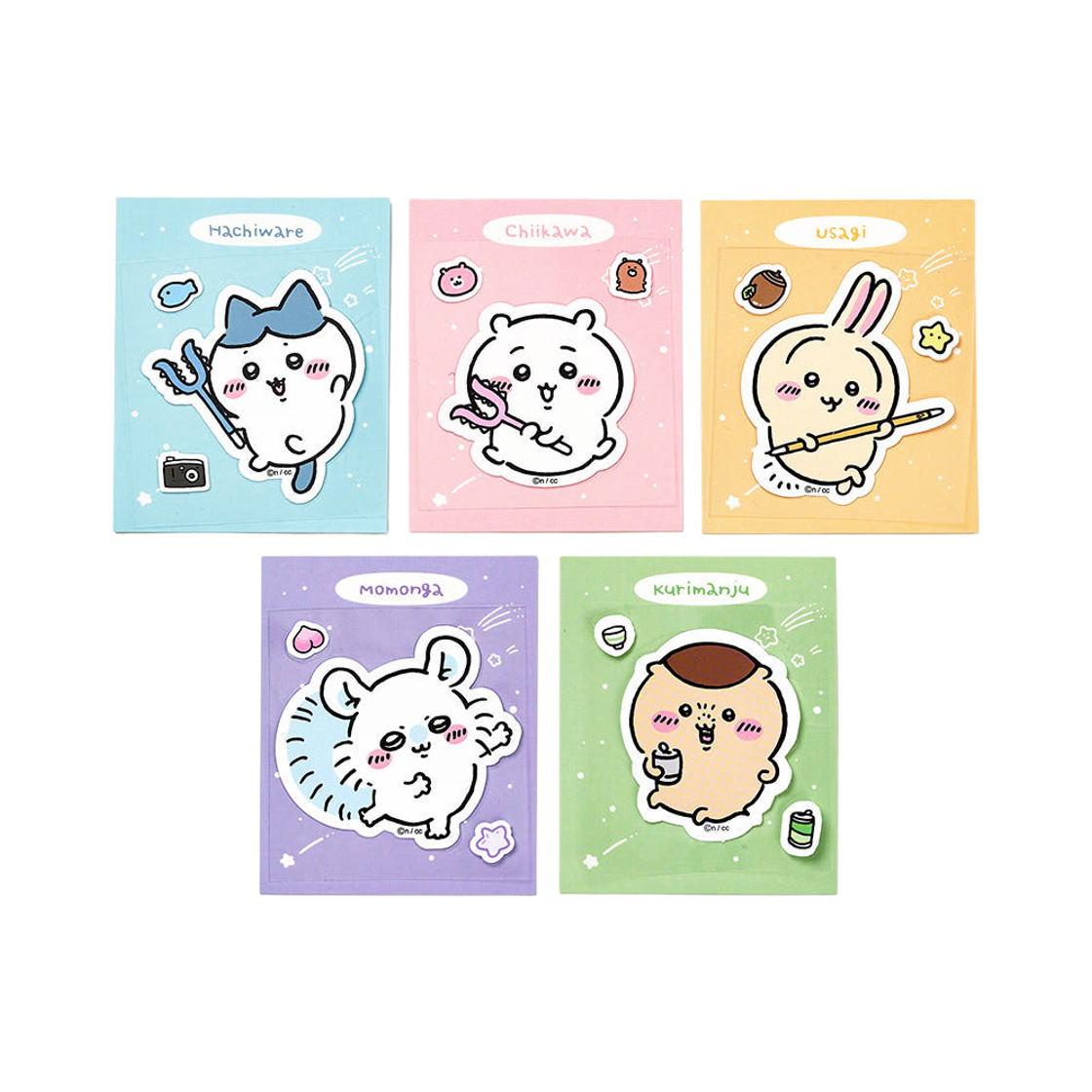 대원미디어 먼작귀 캐릭터 빅포인트 점보 스티커 5종(Daewonmedia Chiikawa Big Point Jumbo Sticker 5 Type)