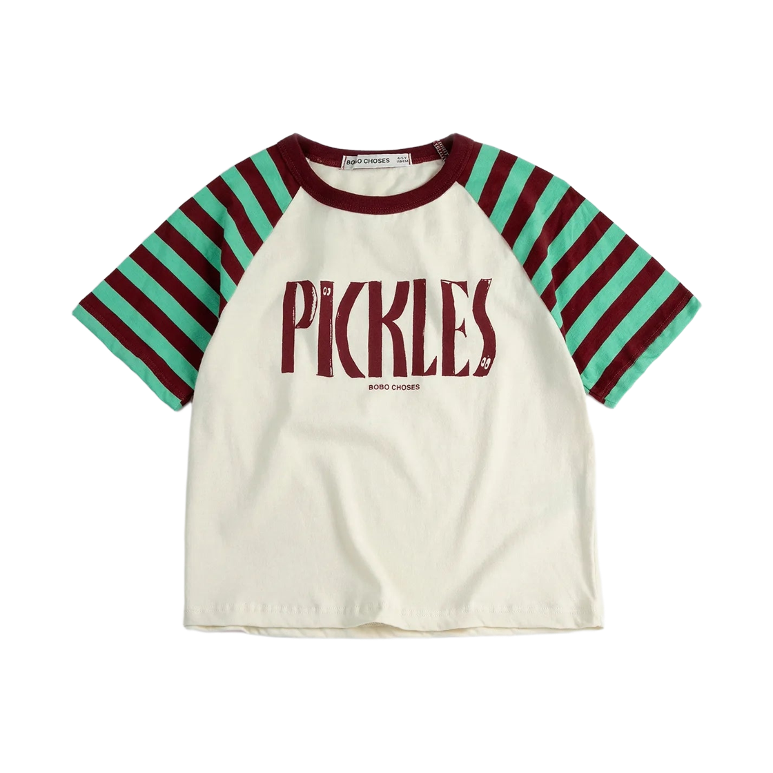 126AC021 (Kids) Bobo Choses Spicy Pickles Raglan T-Shirt Off White