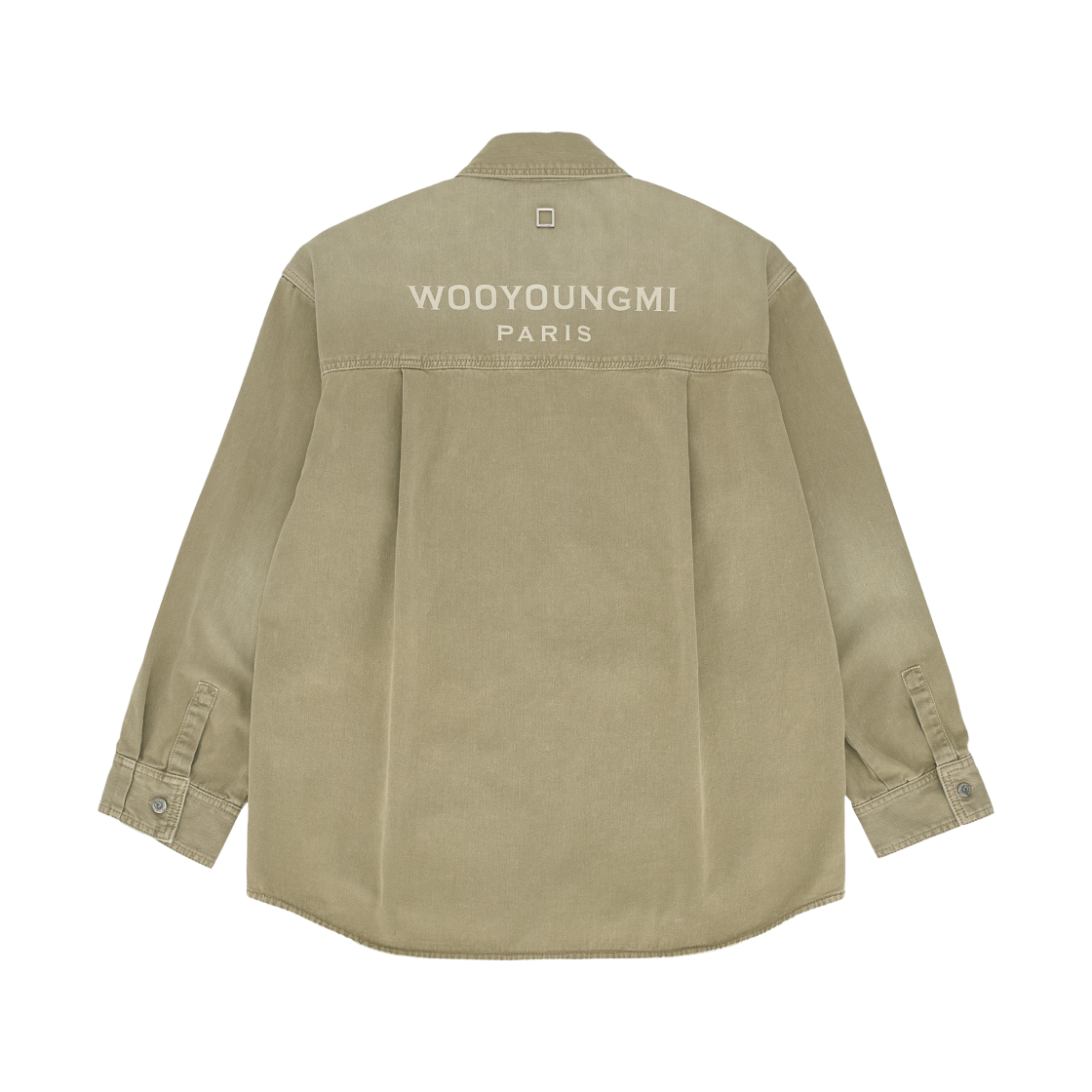 W261SH27981E Wooyoungmi Dying Denim Back Logo Shirt Beige - 26SS