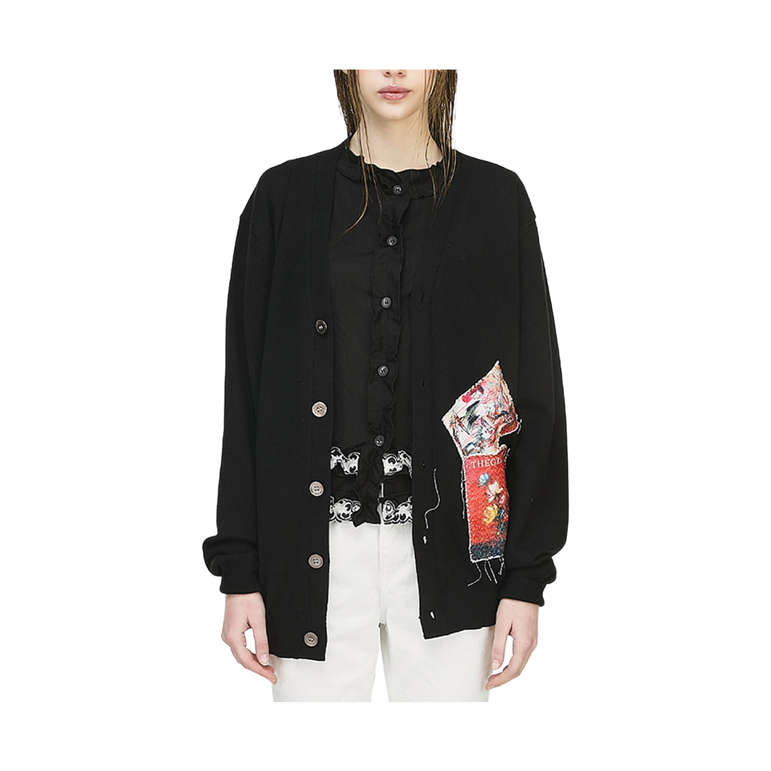 더그레이티스트 레드 패치 가디건 블랙(The Greatest Red Patch Cardigan Black) - 2