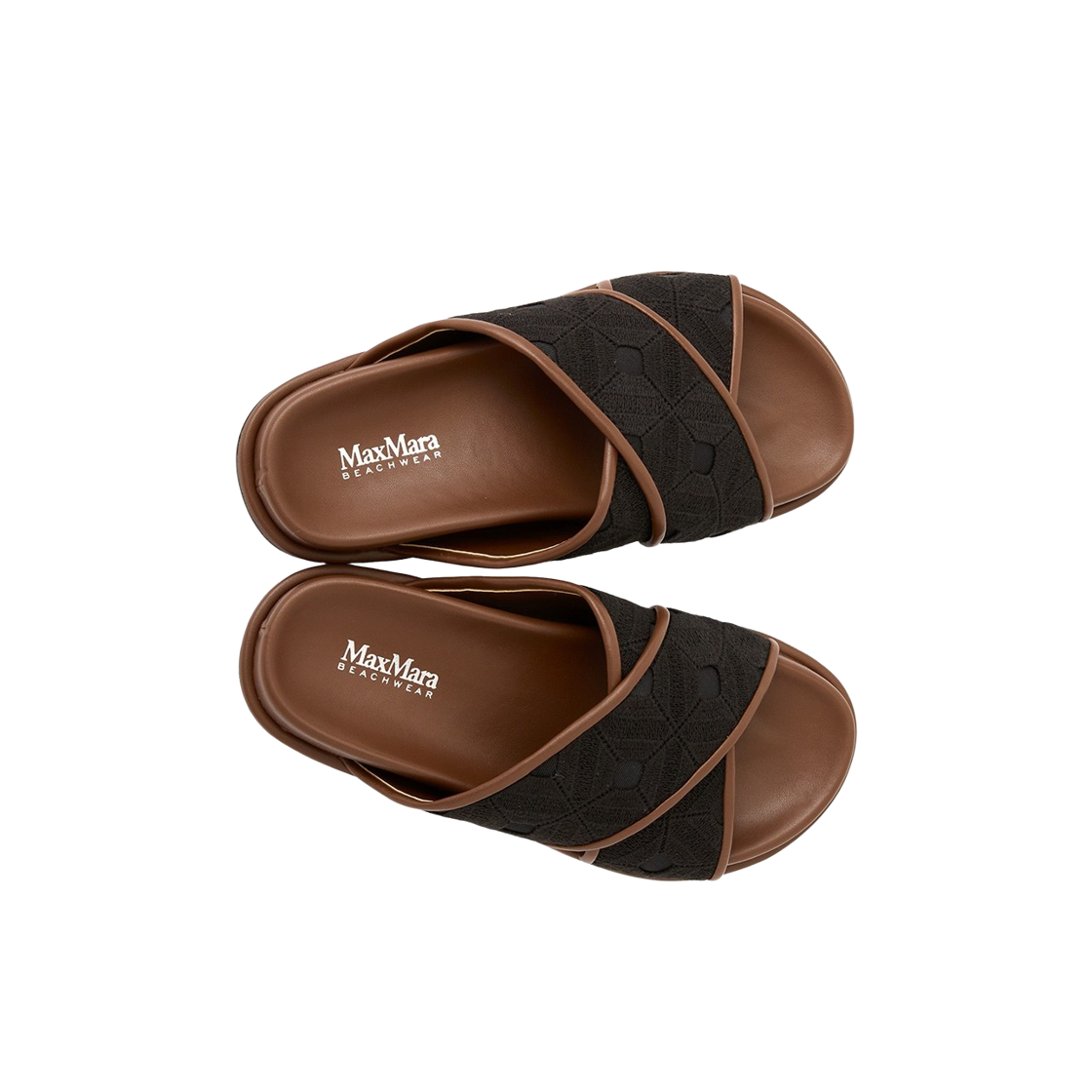 (W) 막스마라 비치웨어 피오니 슬리퍼 블랙 브라운((W) Max Mara Beachwear Peonie Slippers Black Brown) - 2