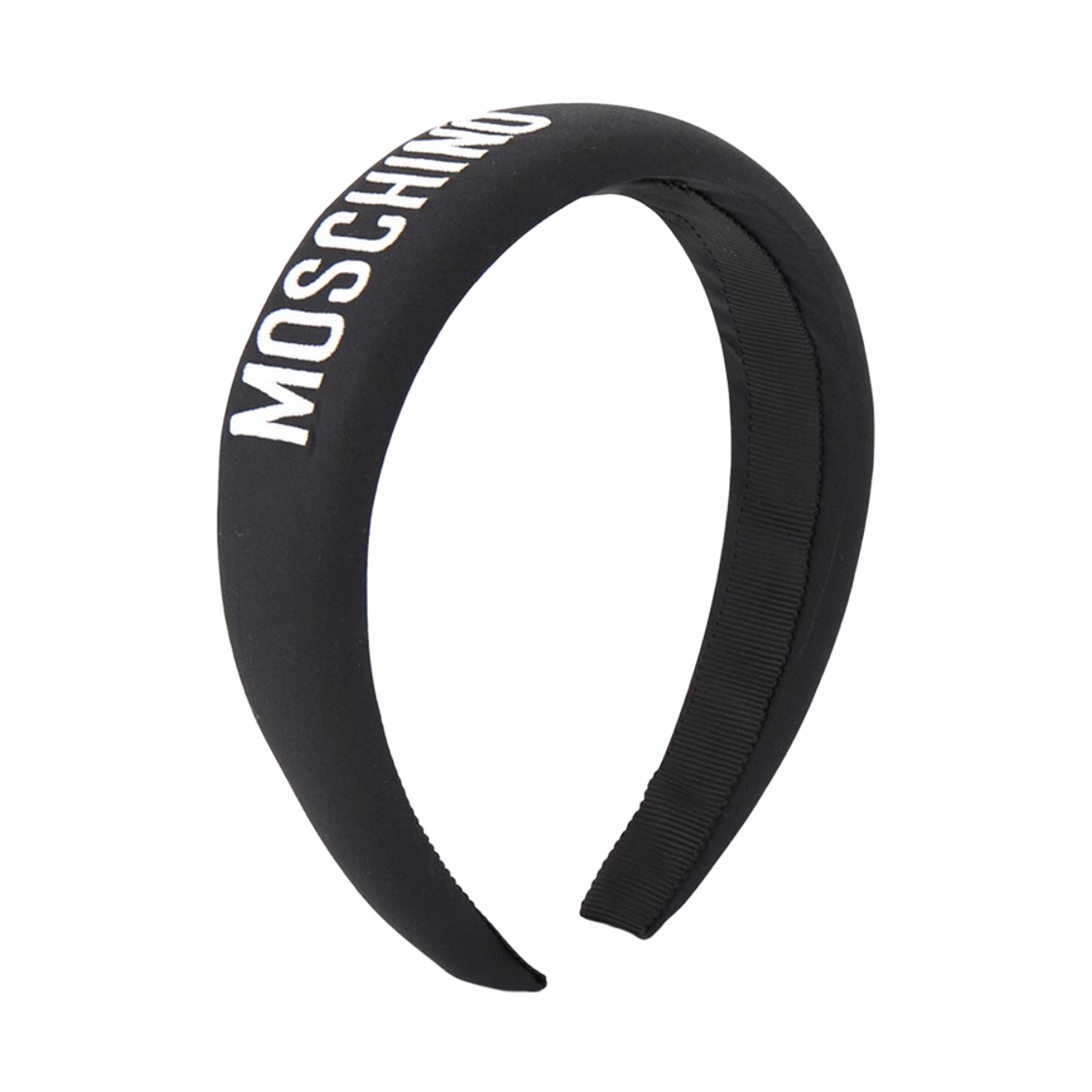 (키즈) 모스키노 로고 코튼 헤어밴드 블랙((Kids) Moschino Logo Cotton Hairband Black)