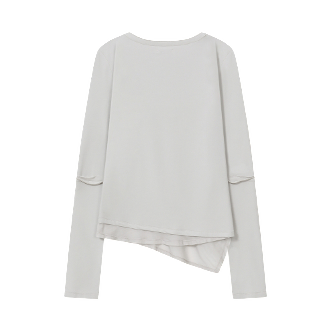 (W) 미세키서울 슬래쉬 버튼 레이어드 롱슬리브 라이트 그레이((W) Miseki Seoul Slash Button Layered Long Sleeve Light Grey) - 2