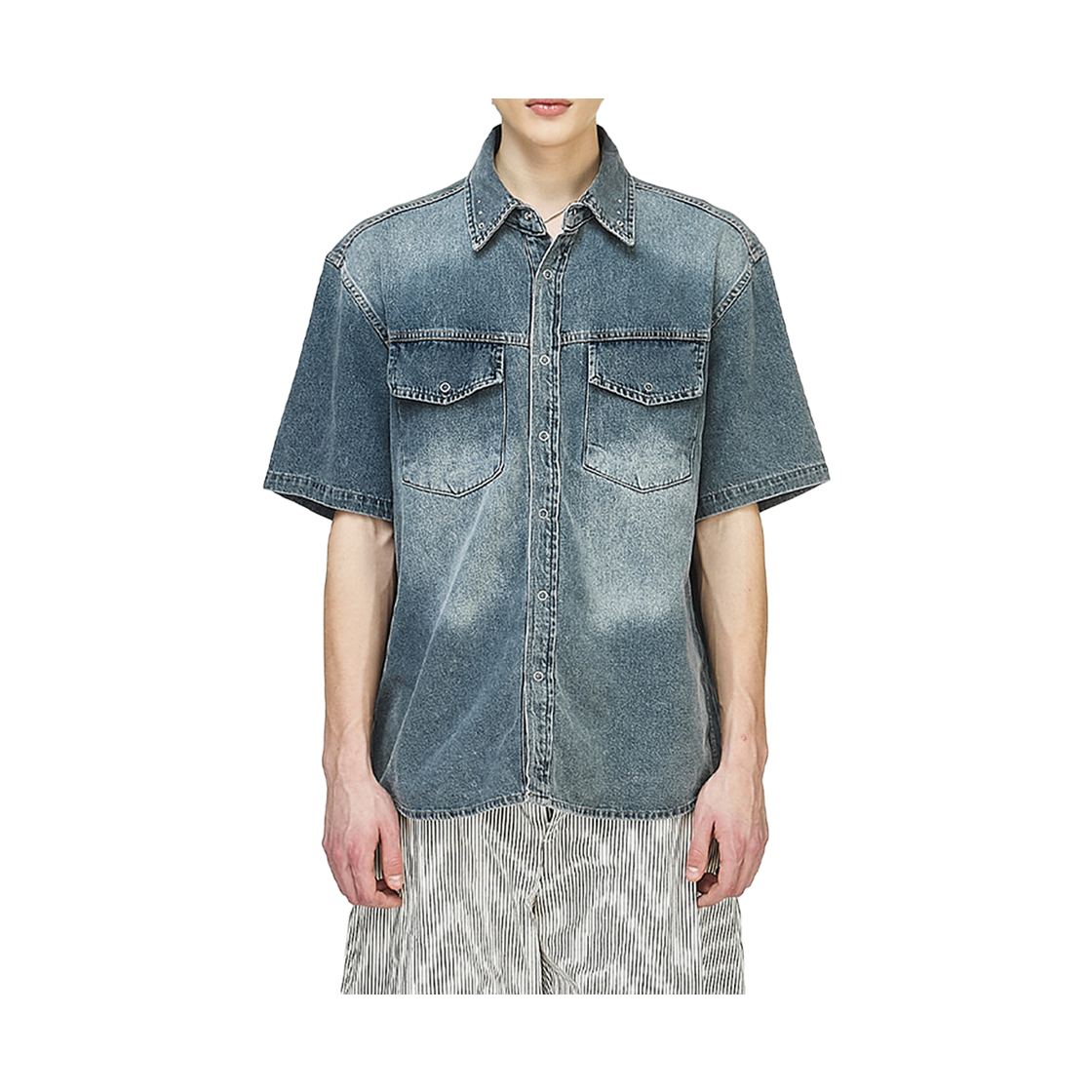 더그레이티스트 데님  하프셔츠 블루(The Greatest Denim Half Shirt Blue) - 2