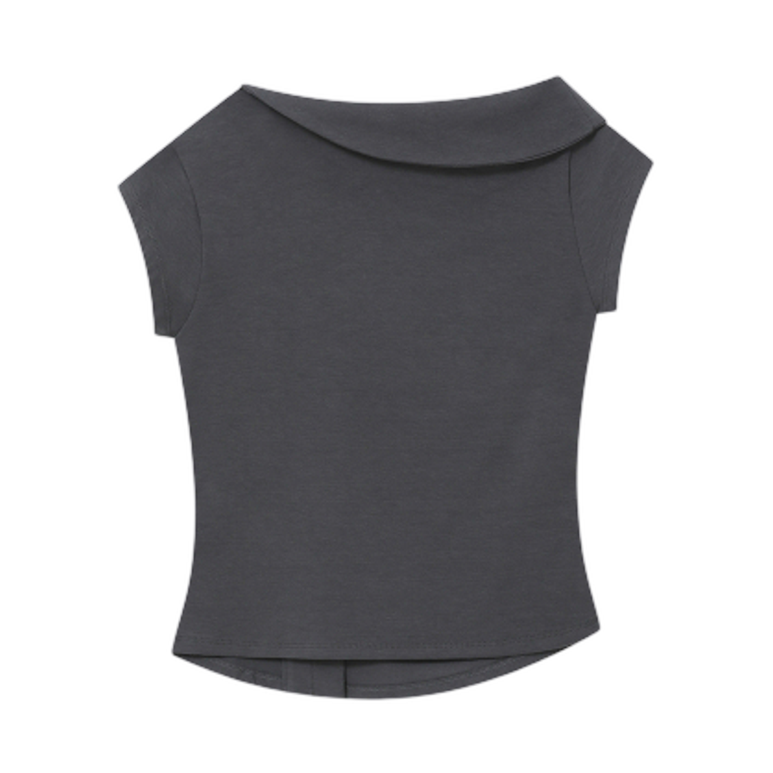 (W) 미세키서울 폴딩 칼라 셔링 탑 차콜((W) Miseki Seoul Folding Collar Shirring Top Charcoal) - 2