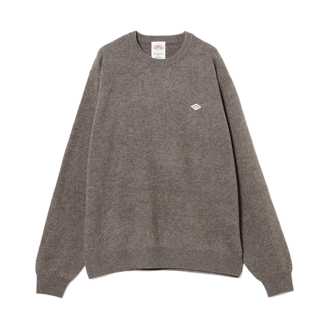 단톤 램스울 크루넥 니트 풀오버 토프(Danton Lambswool Crewneck Knit Pullover Taupe) - 1