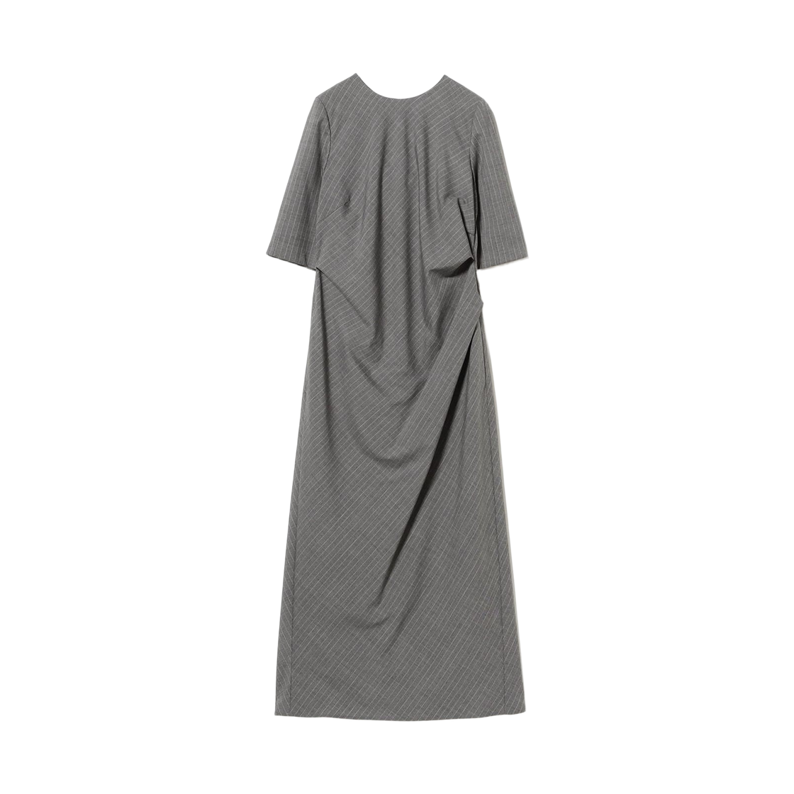 64-26-1842-163 (W) Demi-Luxe Beams Asymmetrical Tuck Bias Dress Stripe
