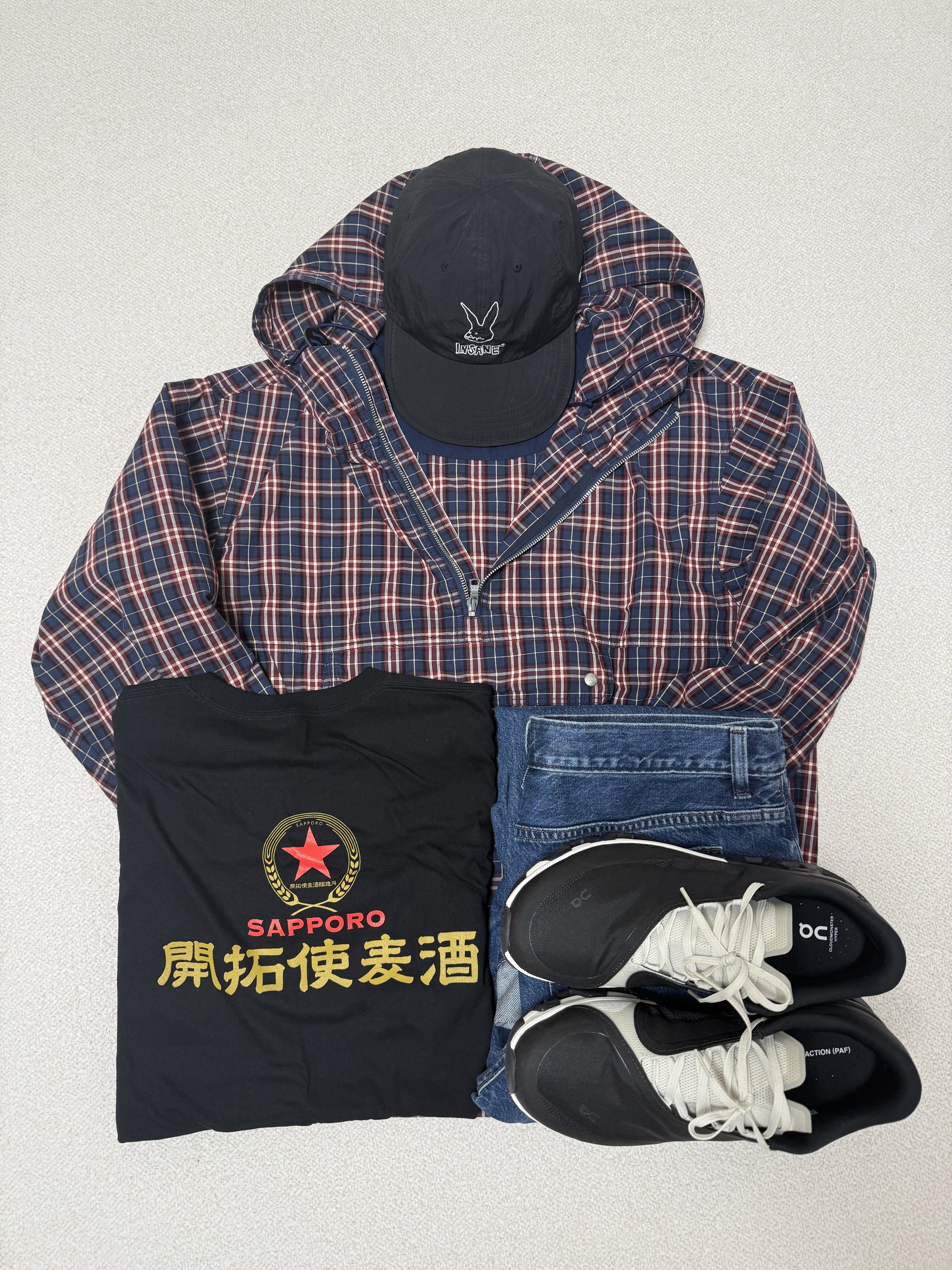 On Running x Post Archive Faction (Paf) Cloudmonster Hyper Black 착용 스타일 - 1