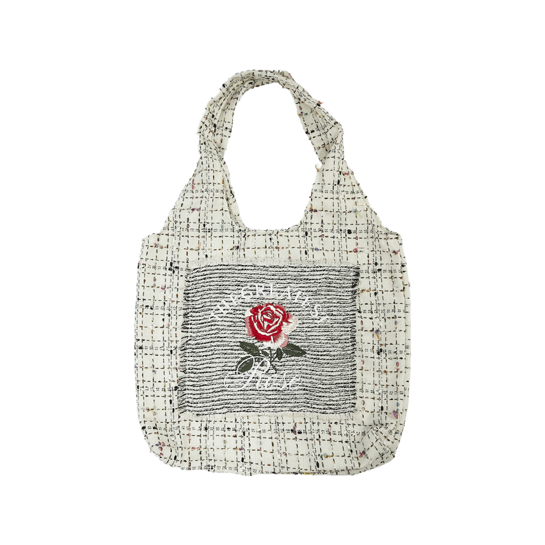 더그레이티스트 지티 로즈 트위드토트백 화이트(The Greatest GT Rose Tweed Totebag White)