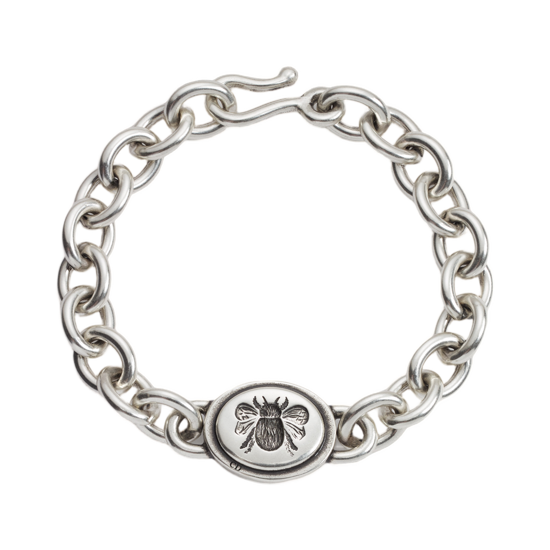 B3360HOMMT-D906 Dior Cameo Bee Chain Link Bracelet Finish Brass Antique Silver