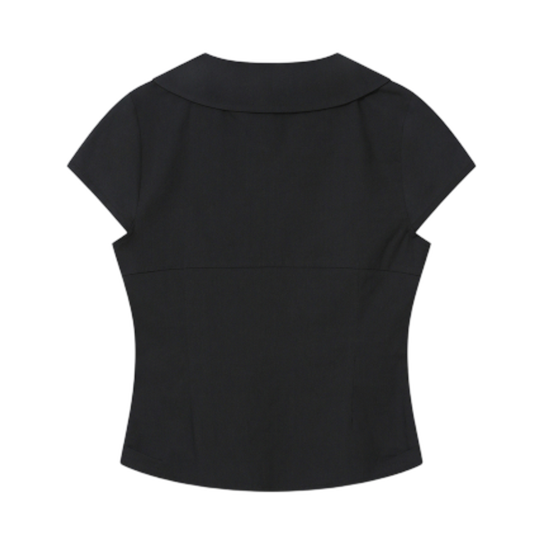(W) 미세키서울 더블 버튼 셔츠 탑 블랙((W) Miseki Seoul Double Button Shirts Top Black) - 2