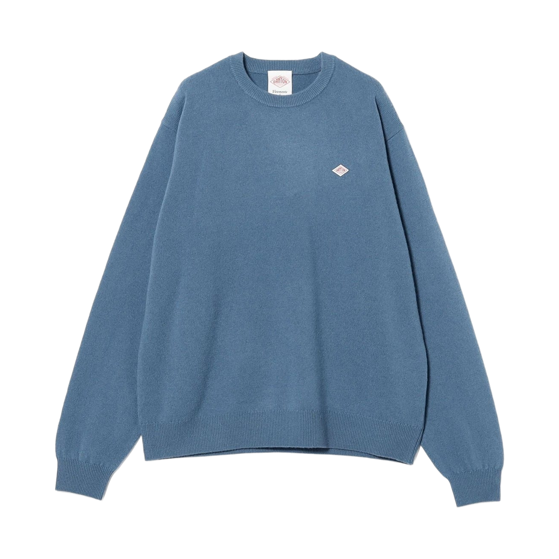 DT-D0028 Danton Lambswool Crewneck Knit Pullover Blue Grey