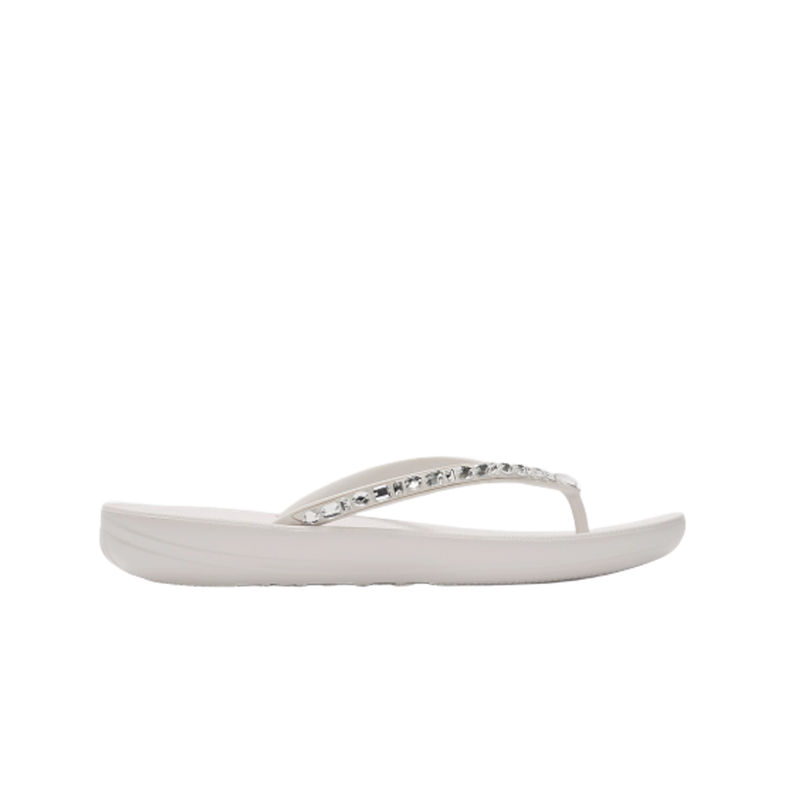 (W) 핏플랍 아이쿠션 멀티 크리스탈 얼고노믹 플립플랍 어반 화이트((W) FITFLOP Iqushion Multi Crystal Ergonomic Flip Flops Urban White)
