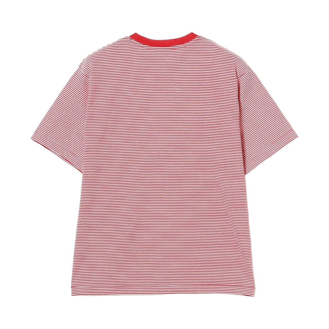 (W) 단톤 숏슬리브 스트라이프 이너 티셔츠 레드 화이트((W) Danton Short Sleeve Stripe Inner T-Shirt Red White) - 2