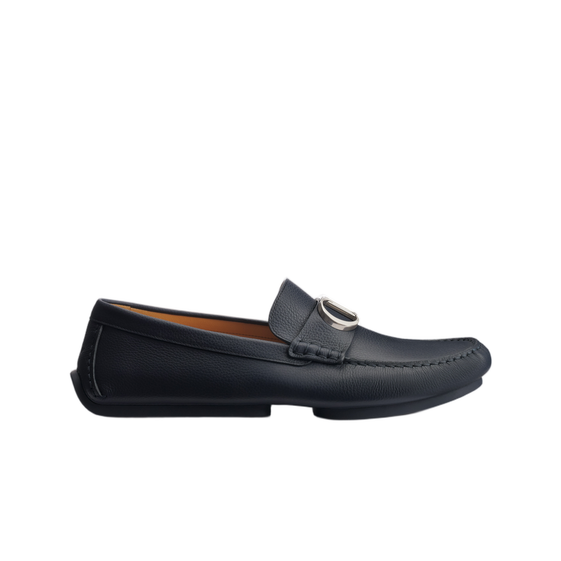 3LO192YJK-H500 Dior Lodi Loafer Grained Calfskin Deep Blue