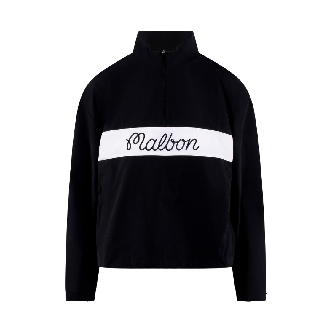 (W) 말본 골프 크로스코트 윈드브레이커 블랙((W) Malbon Golf Crosscourt Windbreaker Black)
