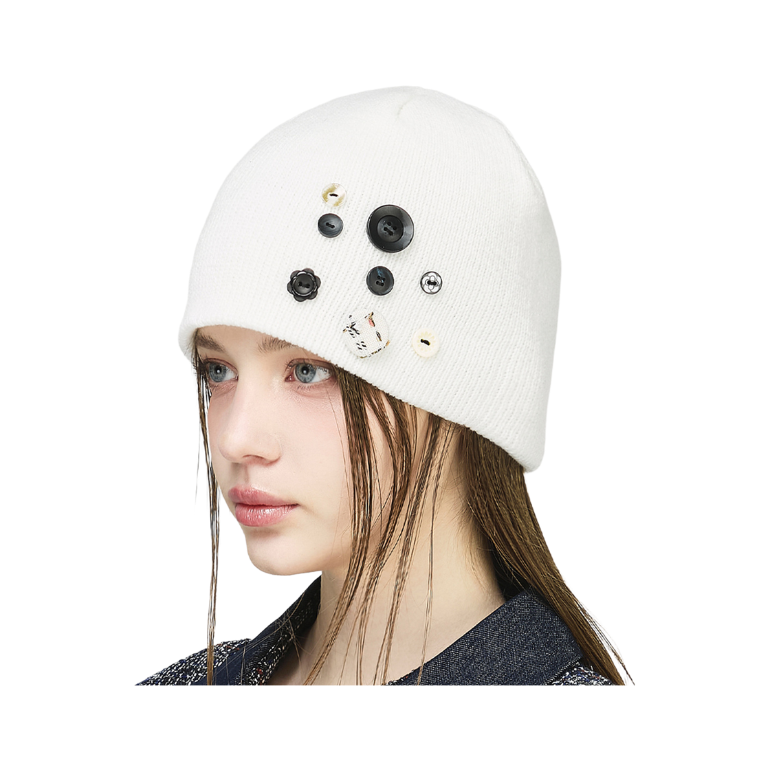 더그레이티스트 멀티버튼 비니 화이트(The Greatest Multi Button Beanie White) - 2