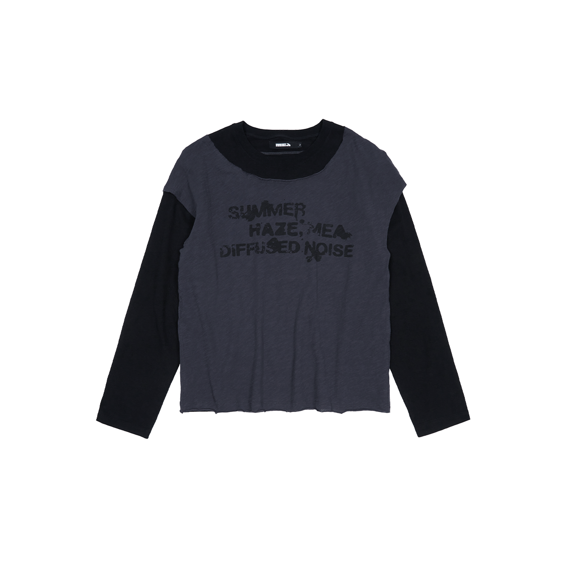 메아 디퓨즈 레터링 레이어드 롱슬리브 블랙(Mea Diffused Lettering Layered L/S Black)