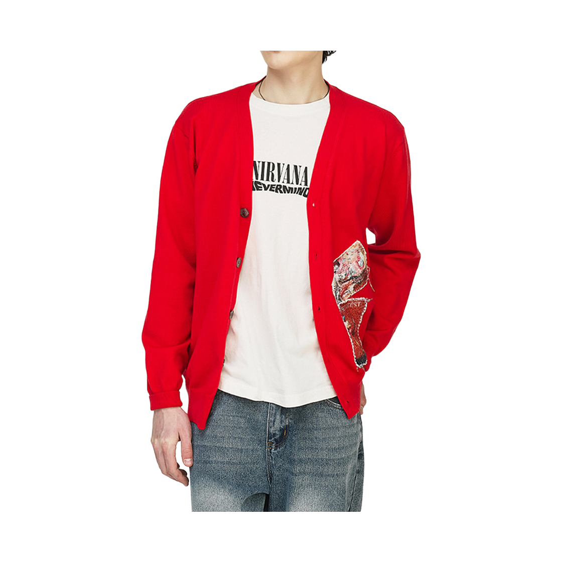 더그레이티스트 레드 패치 가디건 레드(The Greatest Red Patch Cardigan Red) - 2