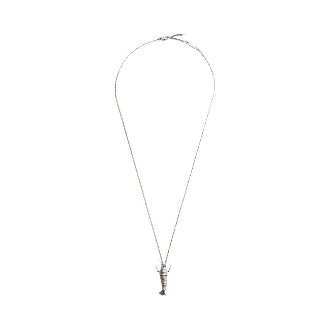 N3783HOMST-D990 Dior Couture Charm Crawfish Pendant Necklace Silver