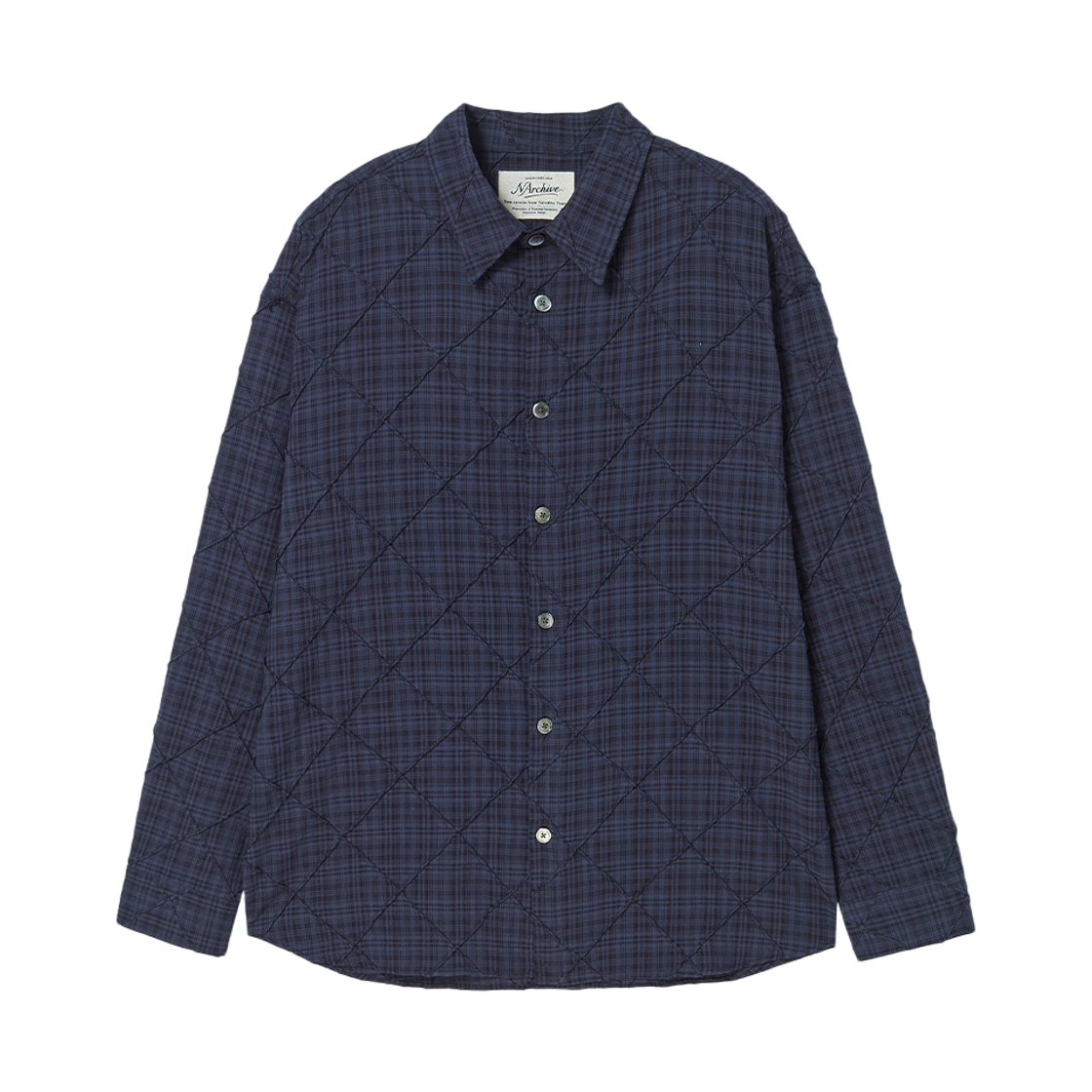 NV26SULS01NV N ARCHIVE Artisan Stitch Check Shirt Navy