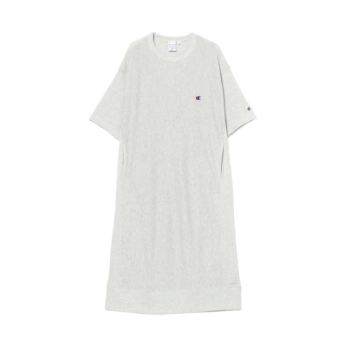 (W) 챔피온 x 빔즈 보이 리버스 위브 숏슬리브 드레스 그레이((W) Champion x Beams Boy Reverse Weave Short Sleeve Dress Grey)