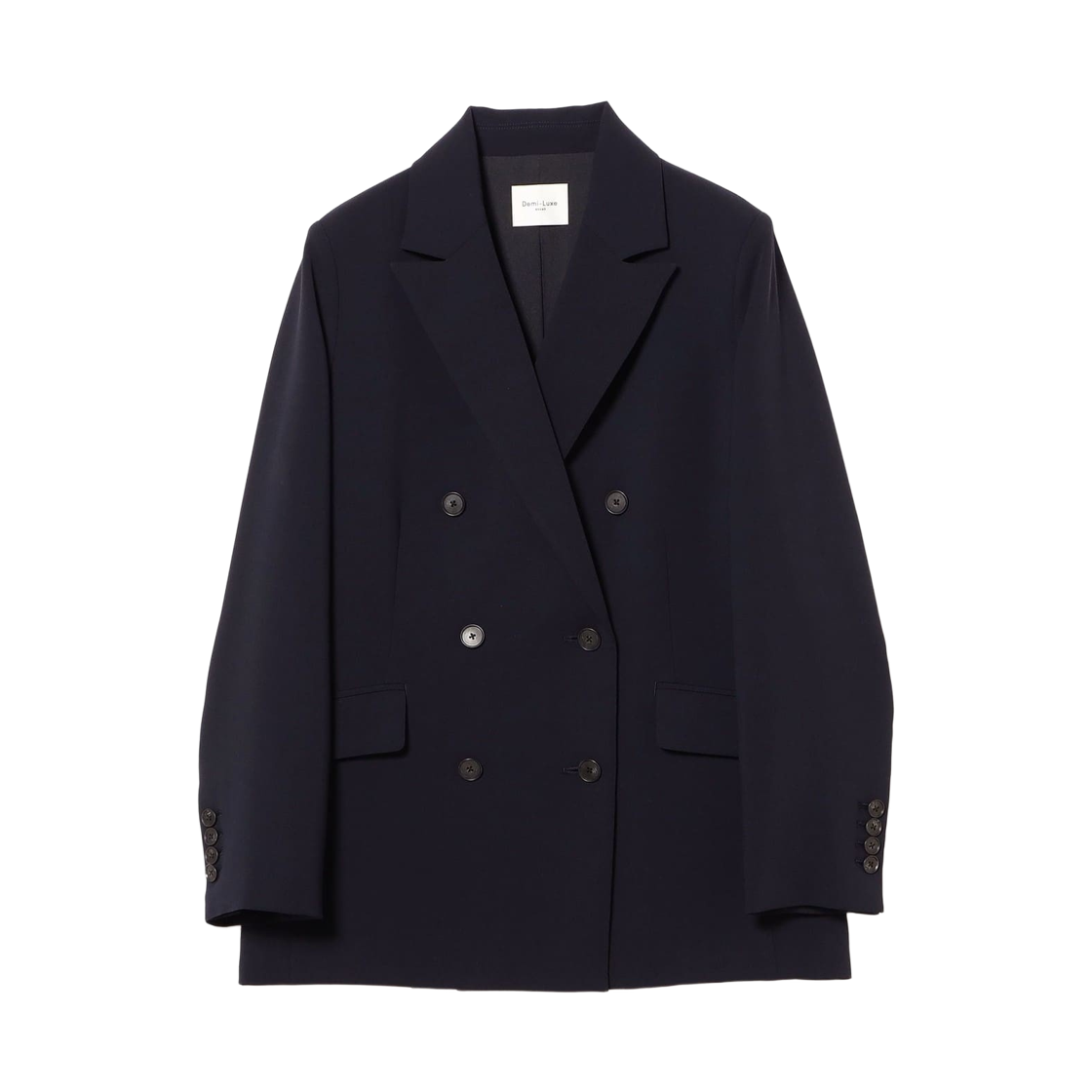 (W) 데미 럭스 빔즈 소프트 박시 자켓 네이비((W) Demi-Luxe Beams Soft Boxy Jacket Navy)